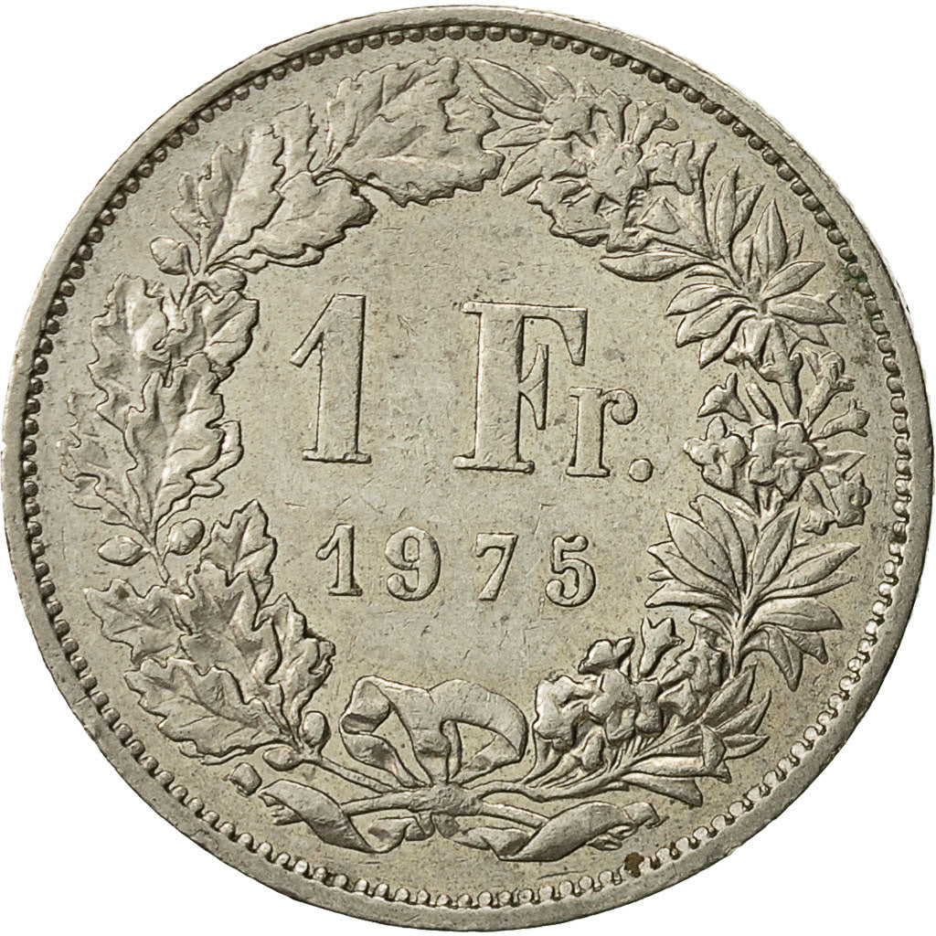 Switzerland, Franc, 1975, Bern, EF(40-45), Copper-nickel, KM:24a.1