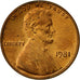 Estados Unidos, Lincoln Cent, Cent, 1981, U.S. Mint, Philadelphia, BC+, Latón