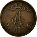 Coin, Finland, Alexander II, 5 Pennia, 1866, EF(40-45), Copper, KM:4.1