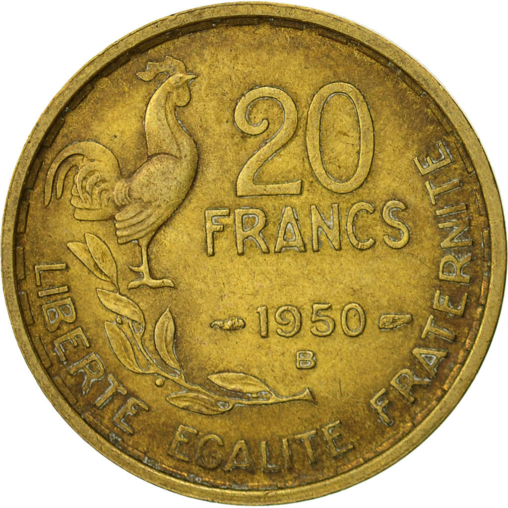 France, Guiraud, 20 Francs, 1950, Beaumont - Le Roger, VF(30-35)