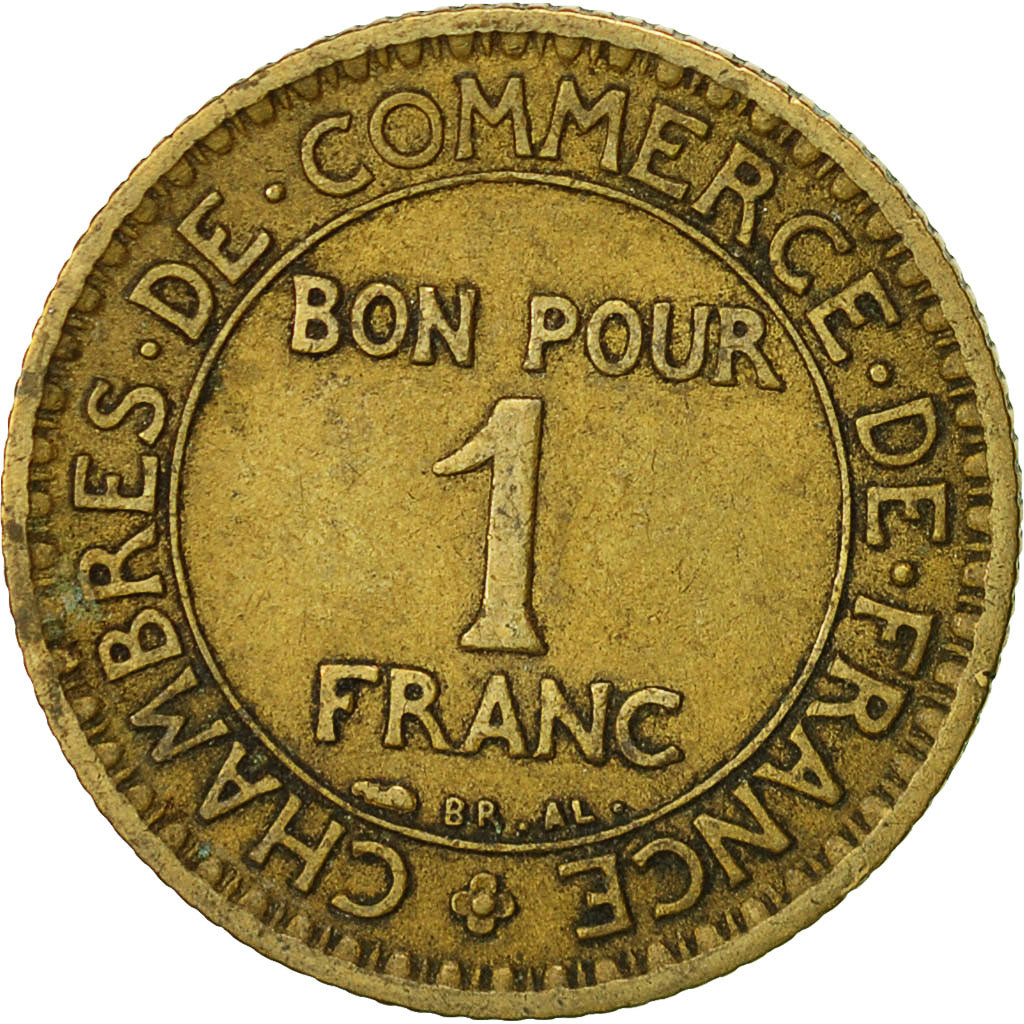 France, Chambre de commerce, Franc, 1921, Paris, VF(30-35), Aluminum-Bronze