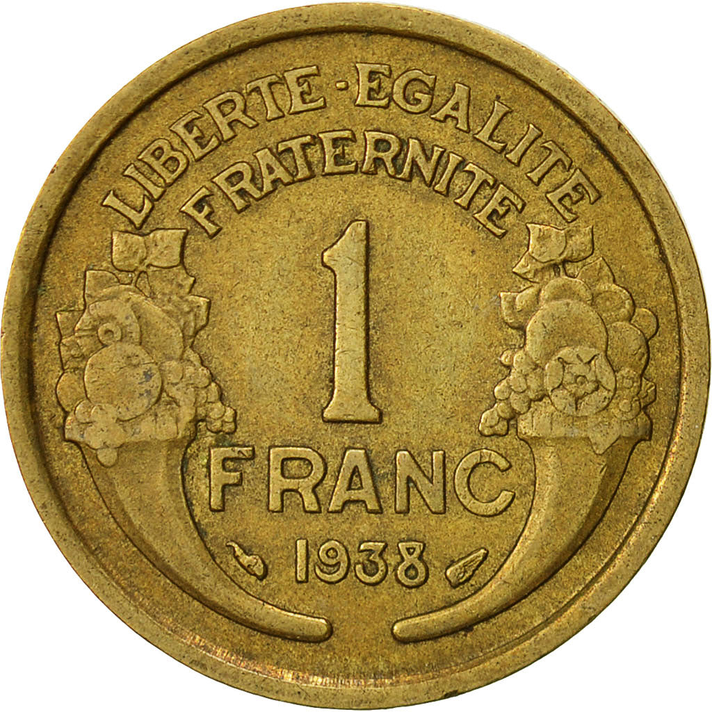 France, Morlon, Franc, 1938, Paris, TTB, Aluminum-Bronze, KM:885, Gadoury:470