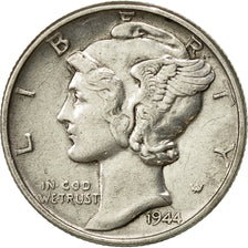 États-Unis, Mercury Dime, Dime, 1944, U.S. Mint, Philadelphie, SUP, Argent