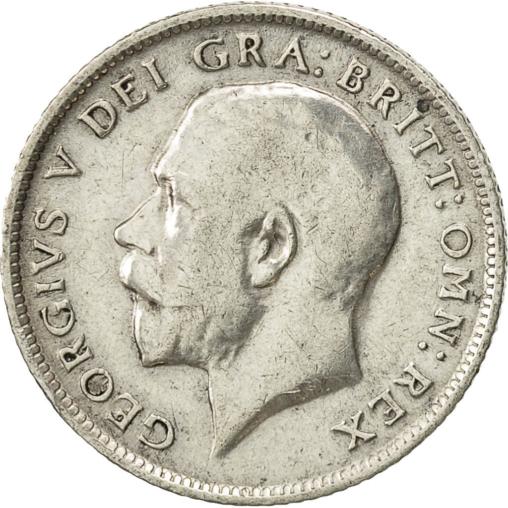 Great Britain, George V, 6 Pence, 1916, AU(50-53), Silver, KM:815
