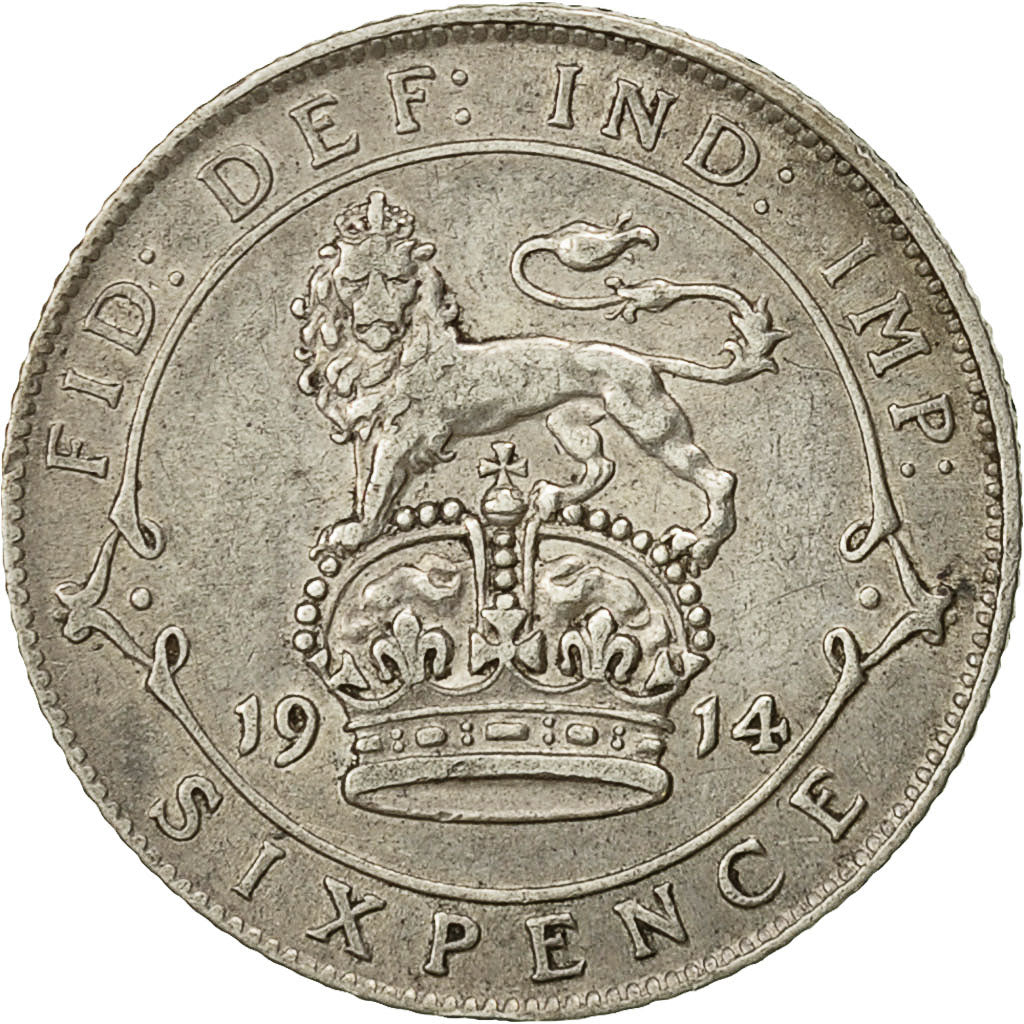 Great Britain, George V, 6 Pence, 1914, EF(40-45), Silver, KM:815