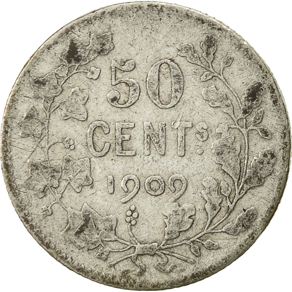 Belgium, 50 Centimes, 1909, F(12-15), Silver, KM:60.1