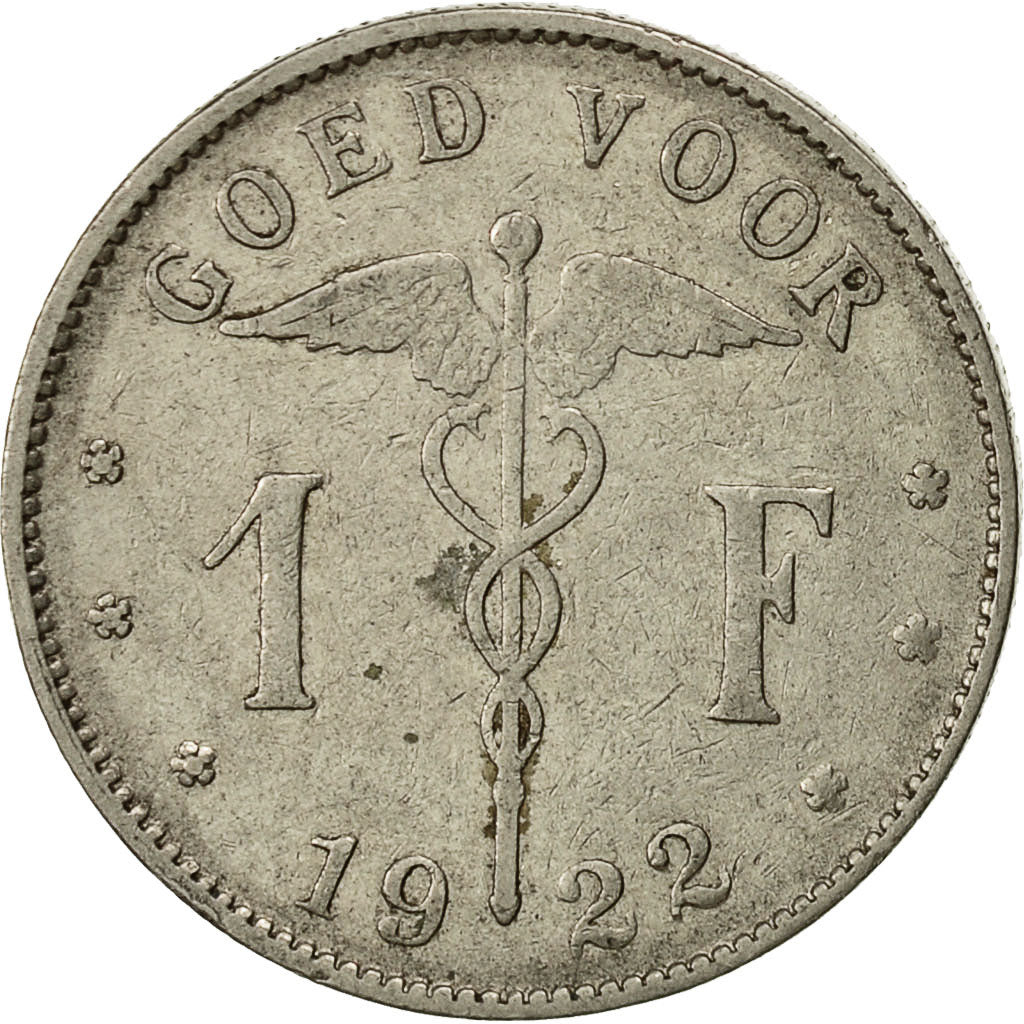 Belgien, Franc, 1922, S+, Nickel, KM:90