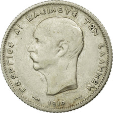 Monnaie, Grèce, George I, Drachma, 1910, TB+, Argent, KM:60