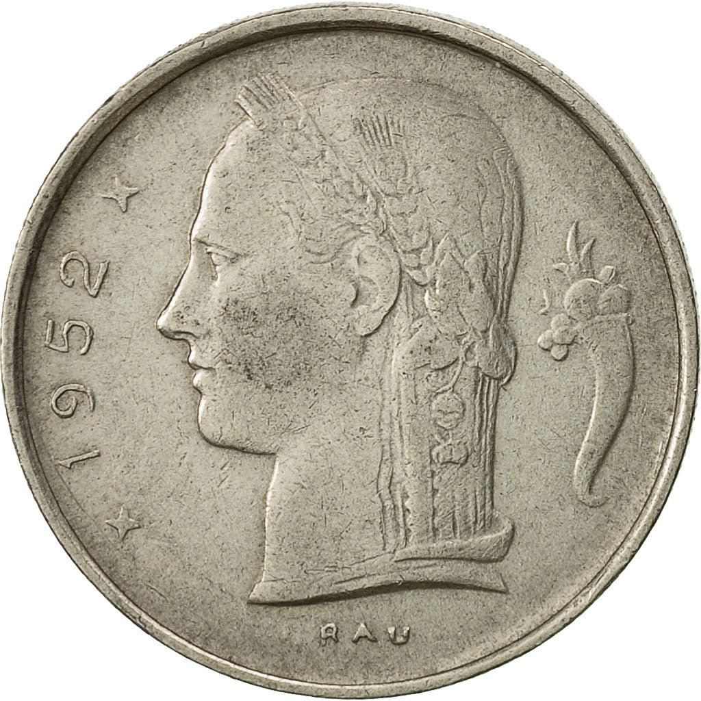 Belgium, Franc, 1952, EF(40-45), Copper-nickel, KM:143.1