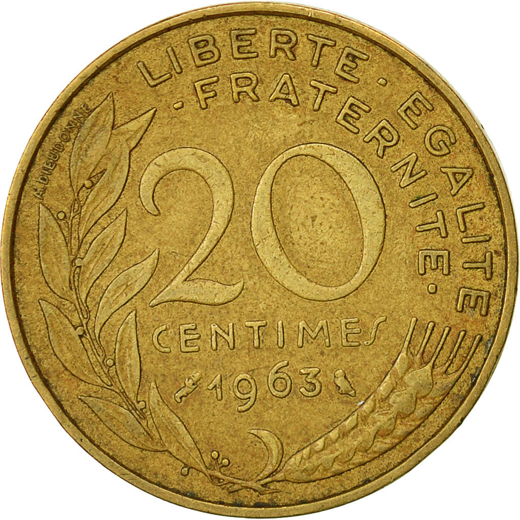 France, Marianne, 20 Centimes, 1963, Paris, VF(30-35), Aluminum-Bronze, KM:930