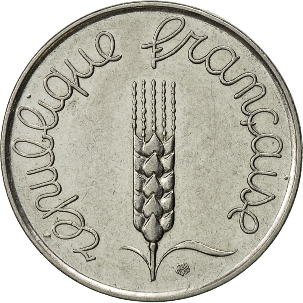 Francia, Épi, 5 Centimes, 1961, Paris, MBC+, Acero inoxidable, KM:927