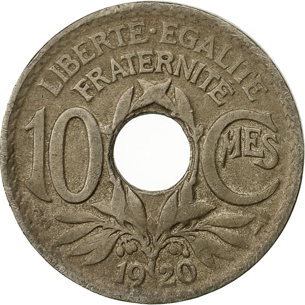 France, Lindauer, 10 Centimes, 1920, Paris, VF(20-25), Copper-nickel, KM:866a