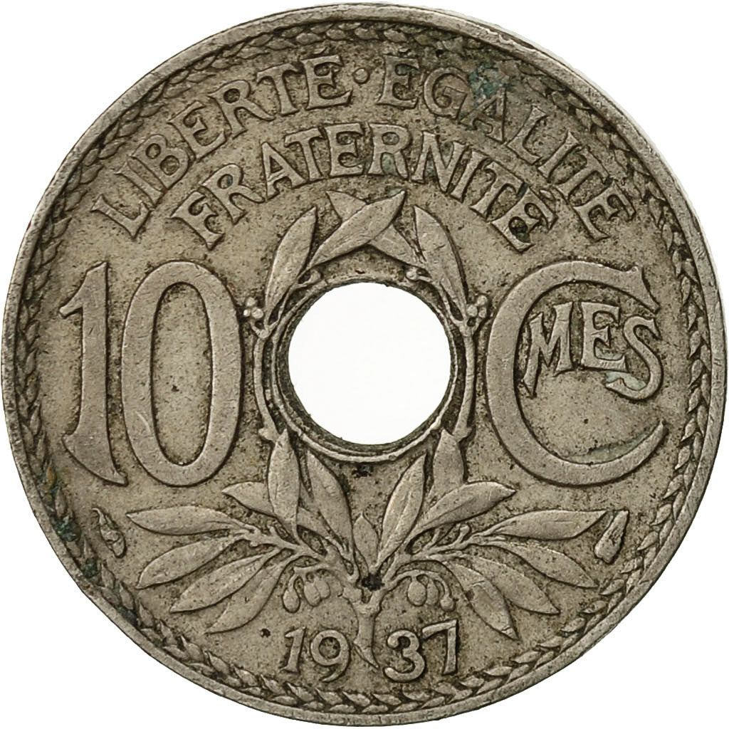France, Lindauer, 10 Centimes, 1937, Paris, TB, Copper-nickel, KM:866a