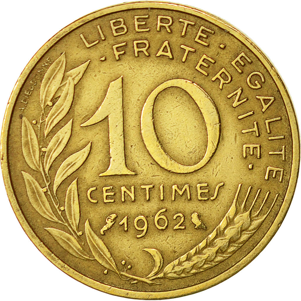 France, Marianne, 10 Centimes, 1962, Paris, VF(30-35), Aluminum-Bronze, KM:929
