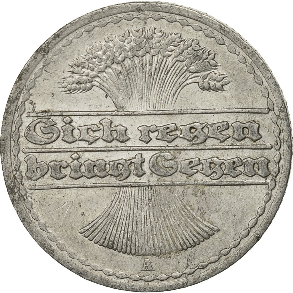 Allemagne, République de Weimar, 50 Pfennig, 1920, Berlin, TB+, Aluminium