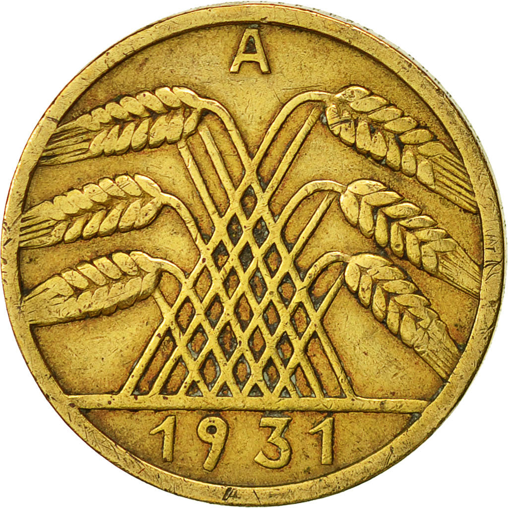 GERMANY, WEIMAR REPUBLIC, 10 Reichspfennig, 1931, Berlin, VF(30-35)