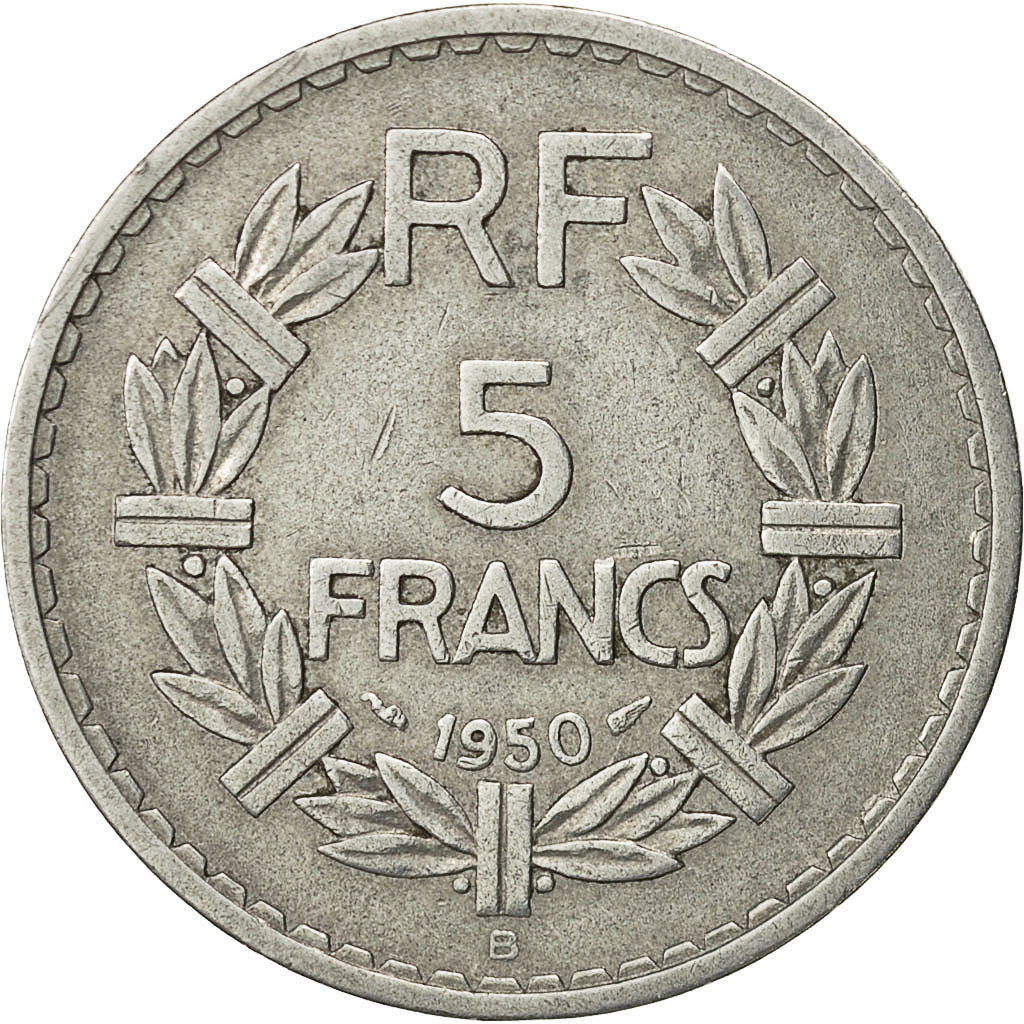 Moneta, Francja, Lavrillier, 5 Francs, 1950, Beaumont - Le Roger, AU(50-53)