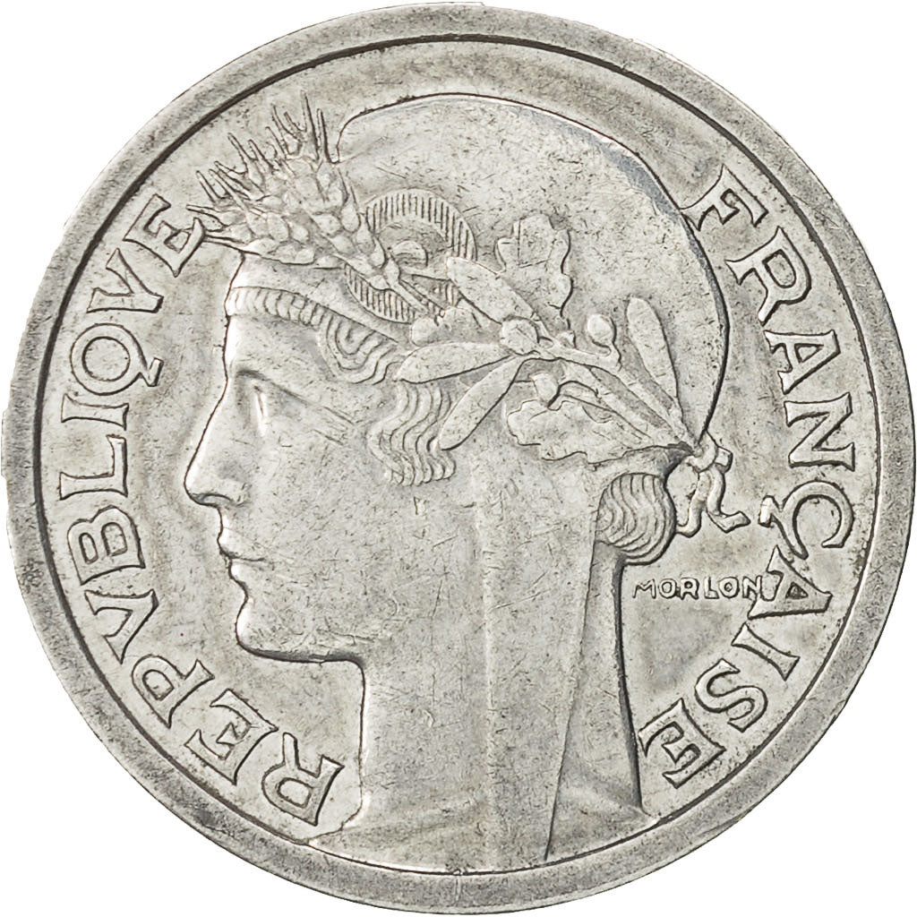 France, Morlon, Franc, 1957, Paris, AU(50-53), Aluminum, KM:885a.1, Gadoury:473b