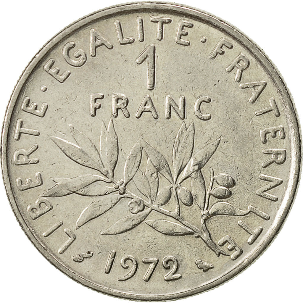 France, Semeuse, Franc, 1972, Paris, TB+, Nickel, KM:925.1, Gadoury:474
