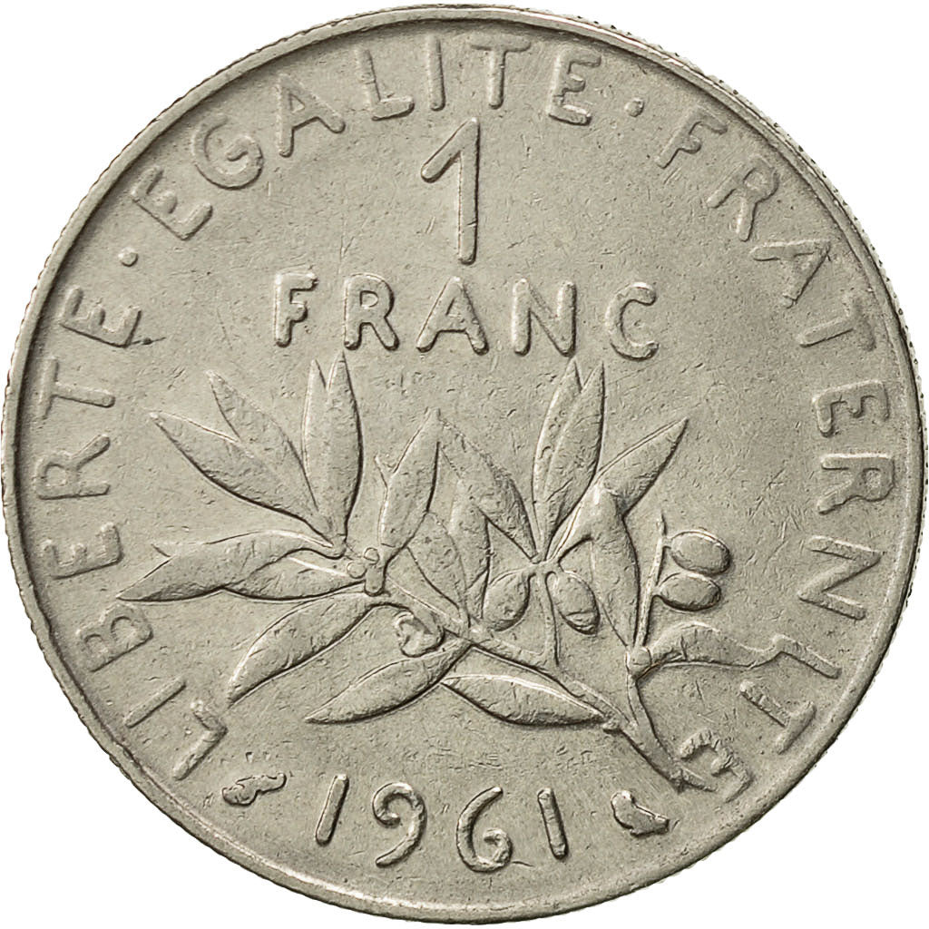 France, Semeuse, Franc, 1961, Paris, TB+, Nickel, KM:925.1, Gadoury:474
