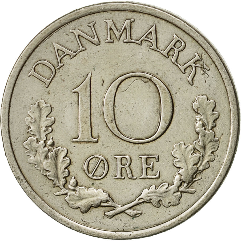 Moneta, Dania, Frederik IX, 10 Öre, 1962, Copenhagen, EF(40-45), Miedź-Nikiel