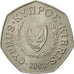 Cyprus, 50 Cents, 2002, AU(55-58), Copper-nickel, KM:66