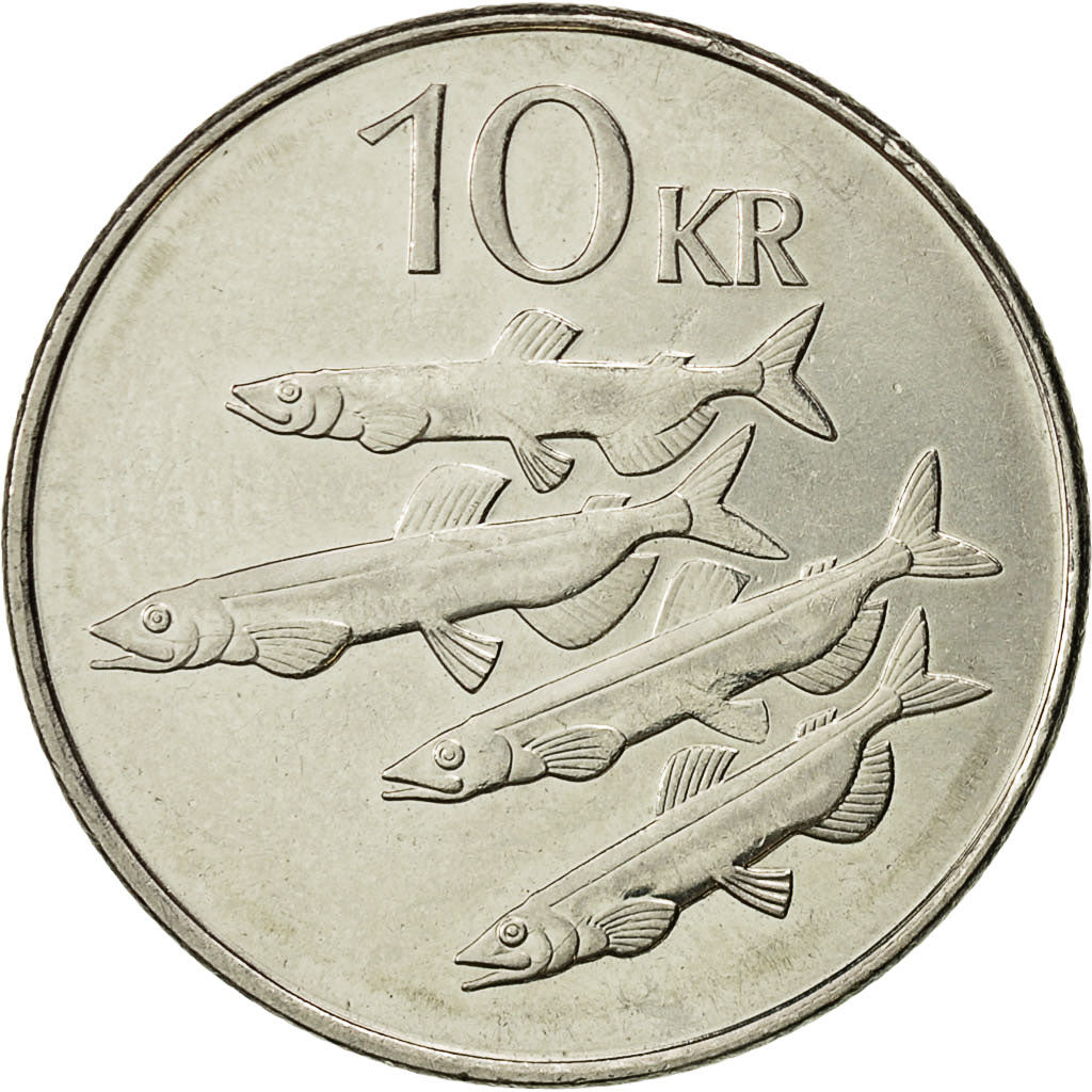 Iceland, 10 Kronur, 2008, AU(50-53), Nickel plated steel, KM:29.1a