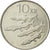 Moneta, Islandia, 10 Kronur, 2008, AU(50-53), Nickel platerowany stalą