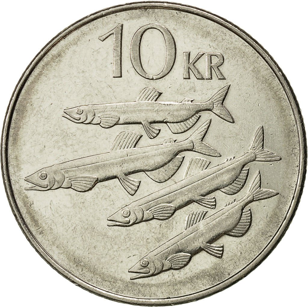 Iceland, 10 Kronur, 2005, SS+, Nickel plated steel, KM:29.1a