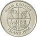 Islandia, 5 Kronur, 1996, MBC+, Níquel chapado en acero, KM:28a