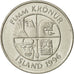 Iceland, 5 Kronur, 1996, AU(50-53), Nickel plated steel, KM:28a