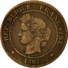 France, Cérès, 5 Centimes, 1897, Paris, EF(40-45), Bronze, KM:821.1