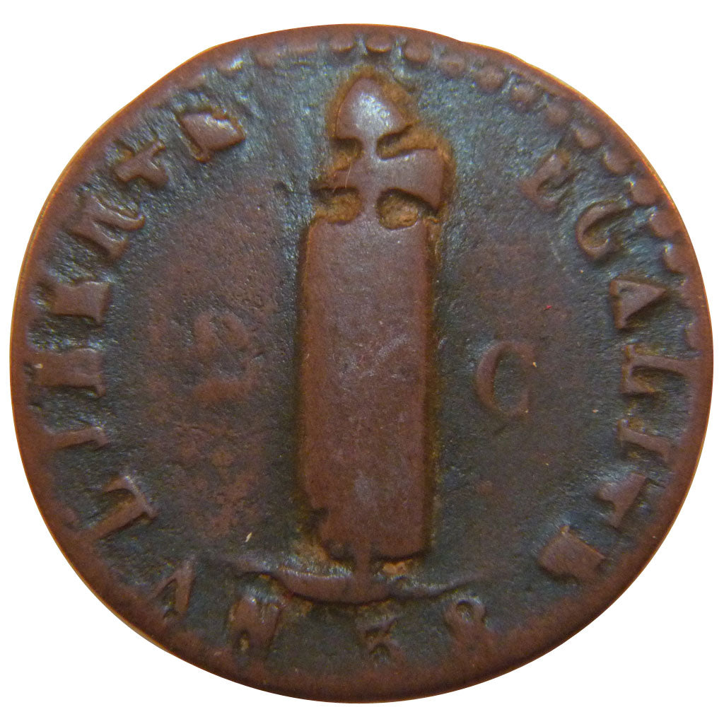 Haiti, 2 Centimes, 1841, KM #22, VF(20-25), Copper, 4.80