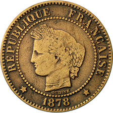 France, Cérès, 2 Centimes, 1878, Bordeaux, VF(30-35), Bronze, KM:827.2