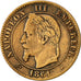 France, Napoleon III, Napoléon III, 2 Centimes, 1861, Paris, VF(30-35), Bronze