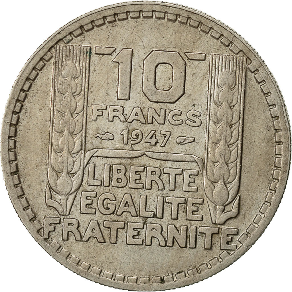 France, Turin, 10 Francs, 1947, Paris, VF(30-35), Copper-nickel, KM:908.1