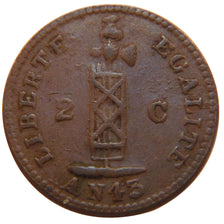 Haiti, 2 Centimes, 1846, KM #27.1, AU(50-53), Copper, 24, 5.40