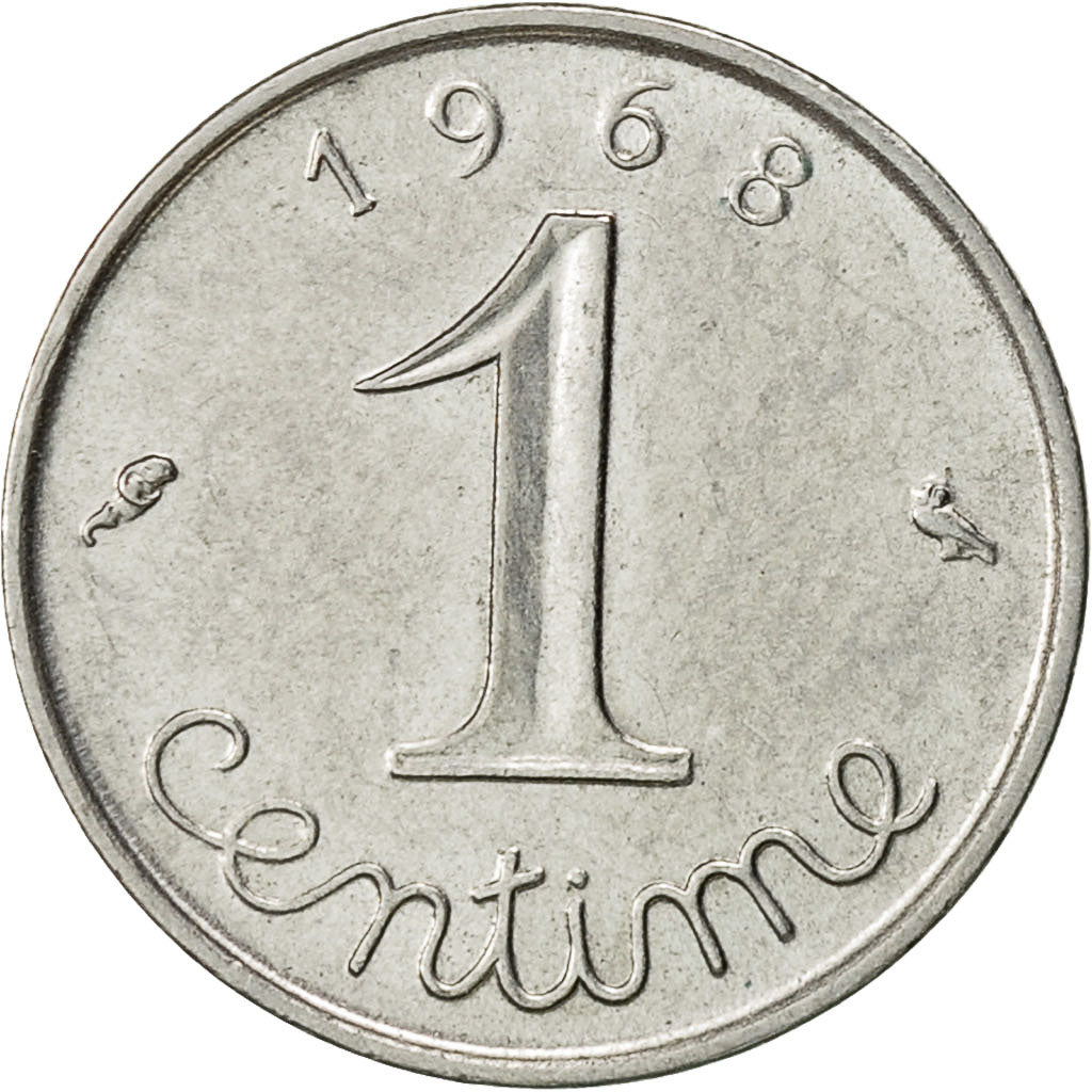 Moneta, Francja, Épi, Centime, 1968, Paris, EF(40-45), Stal nierdzewna, KM:928