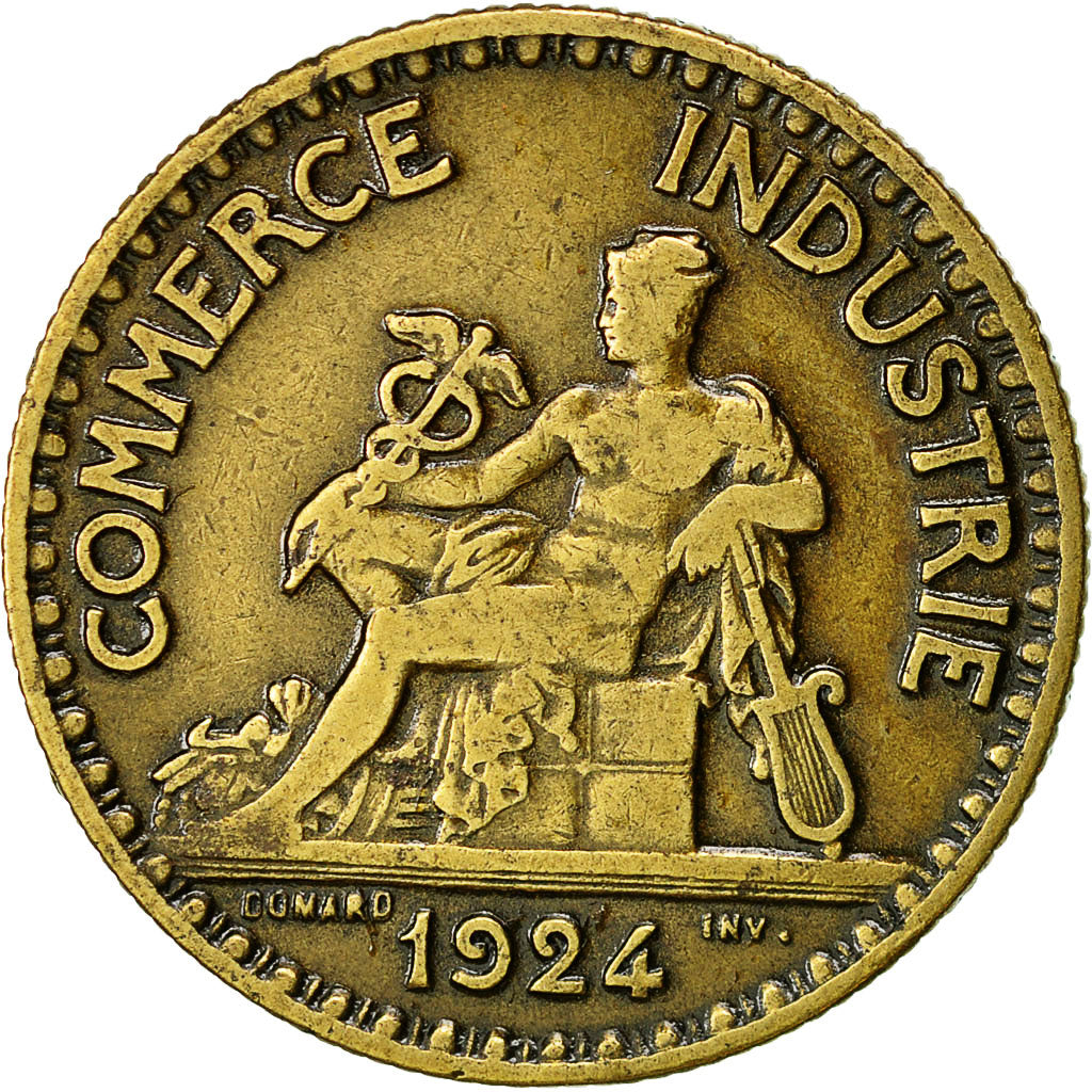 France, Chambre de commerce, Franc, 1924, Paris, TB+, Aluminum-Bronze, KM:876