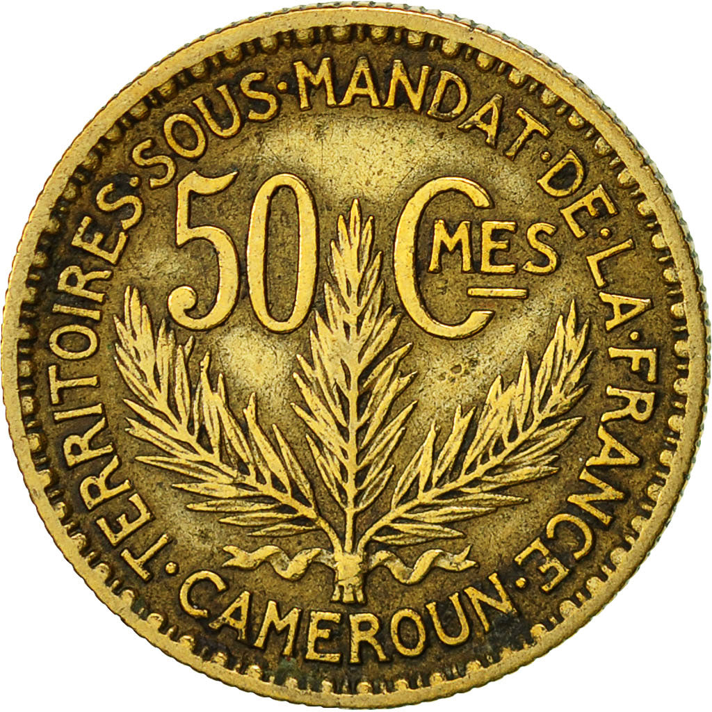 Cameroon, 50 Centimes, 1925, Paris, AU(50-53), Aluminum-Bronze, KM:1