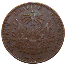 Haiti, 1 Centime, 1886, Paris, KM #48, AU(50-53), Bronze, 5.00