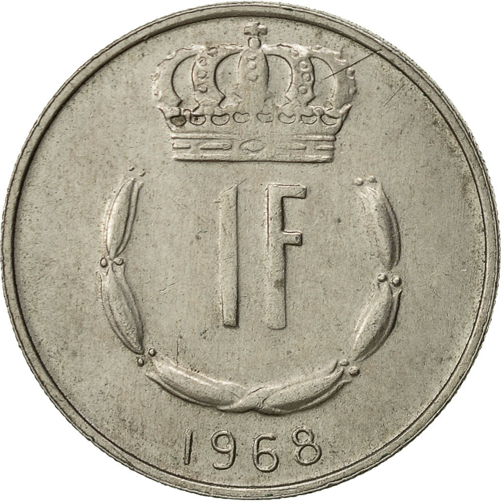 Luxembourg, Jean, Franc, 1968, EF(40-45), Copper-nickel, KM:55