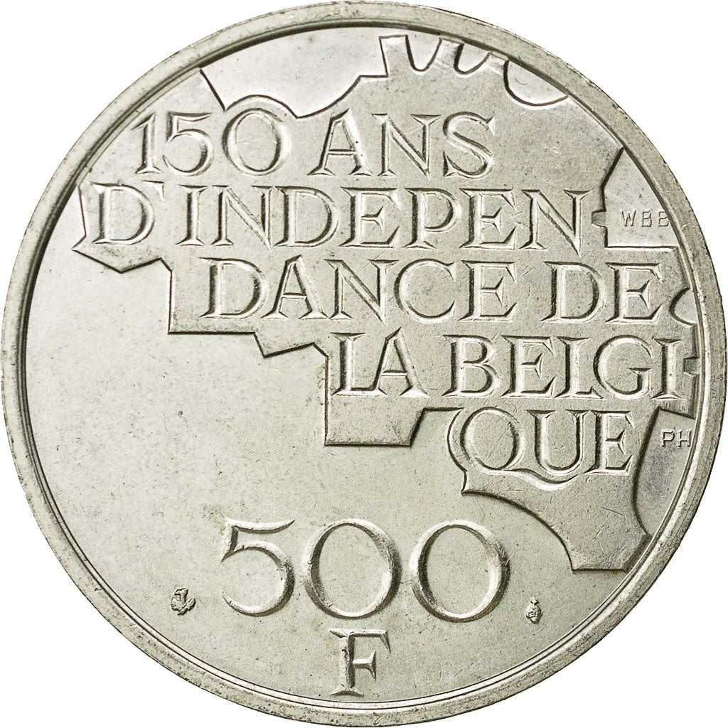 Belgium, 500 Francs, 500 Frank, 1980, Brussels, EF(40-45), Silver Clad