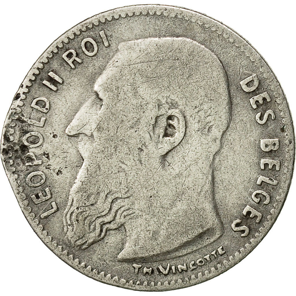 Belgium, 50 Centimes, 1907, VG(8-10), Silver, KM:60.1