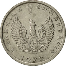 Greece, 5 Drachmai, 1973, AU(50-53), Copper-nickel, KM:109.1