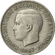 Greece, Constantine II, 2 Drachmai, 1967, EF(40-45), Copper-nickel, KM:90