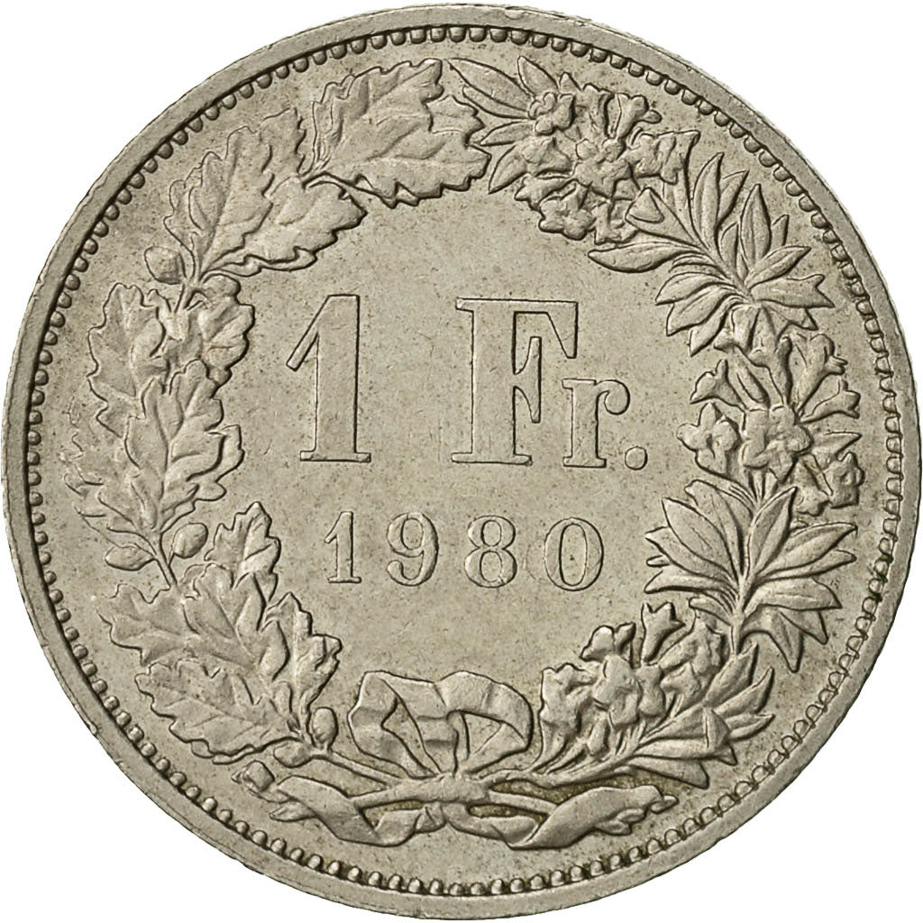 Svizzera, Franc, 1980, Bern, BB, Rame-nichel, KM:24a.1