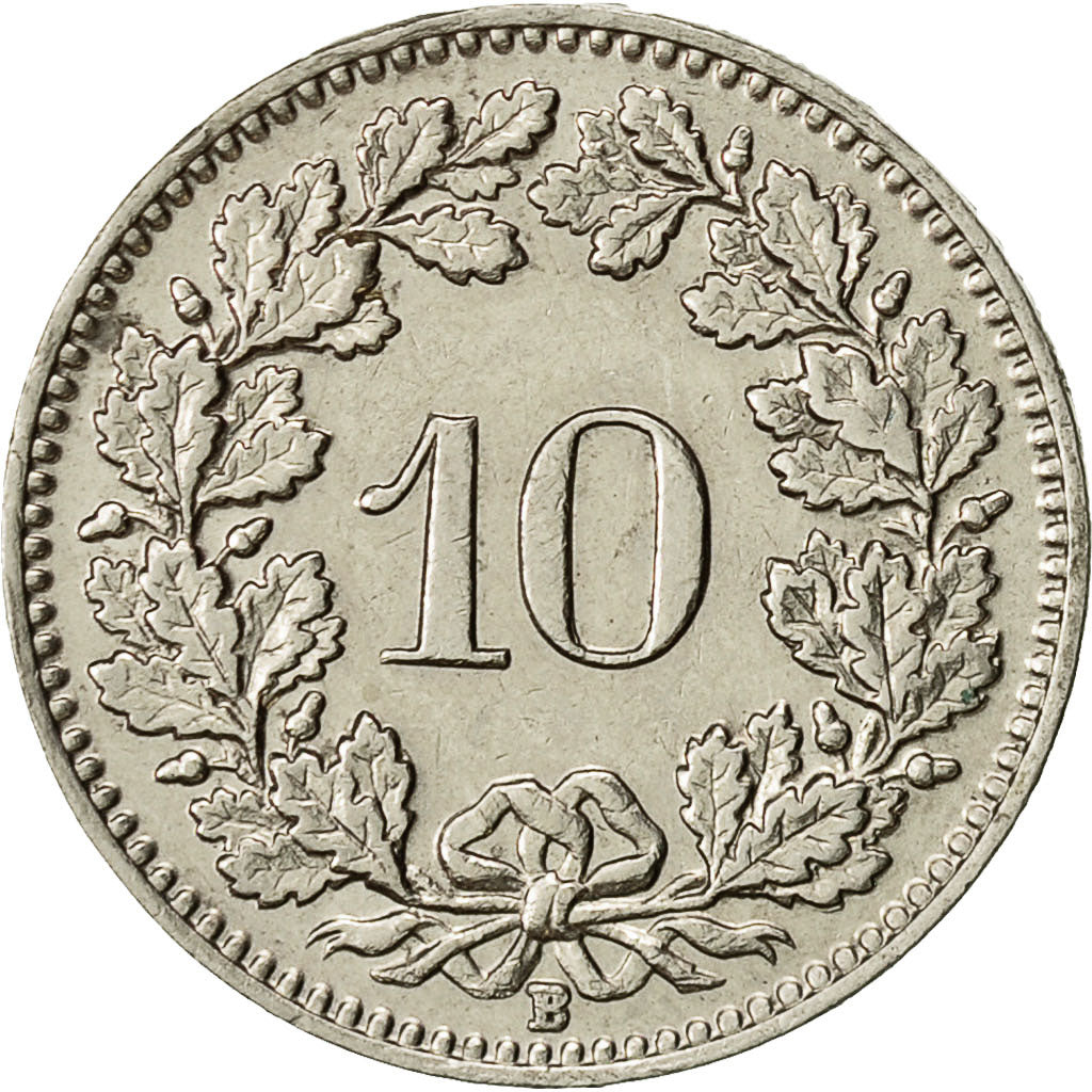 Suiza, 10 Rappen, 1989, Bern, MBC+, Cobre - níquel, KM:27