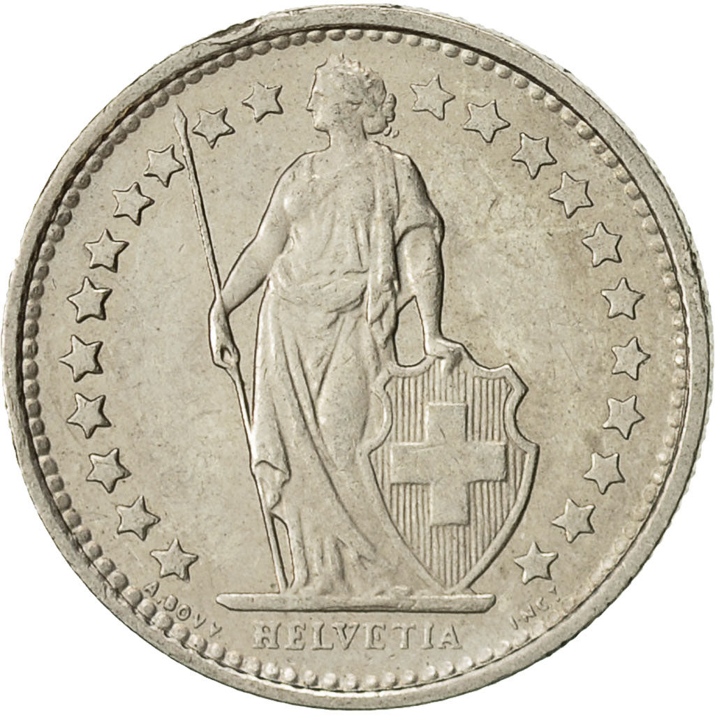 Suiza, 1/2 Franc, 1977, Bern, BC+, Cobre - níquel, KM:23a.1