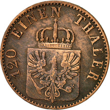 German States, PRUSSIA, Wilhelm I, 3 Pfennig, 1865, Berlin, EF(40-45), Copper